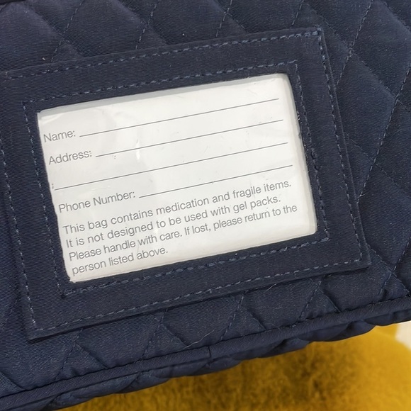 Vera Bradley X Lilly Bag Insulated Medication Navy Blue Quilted Make Up Toiletry - Picture 5 of 6